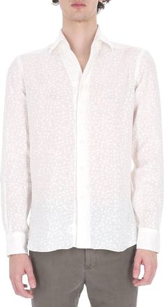 Barba Culto Jacquard Linen Casual Shirt