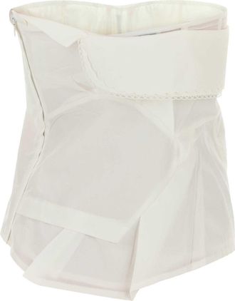 Miu Miu Womens Poplin Cotton-Linen Tank Top White Tops