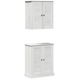 vidaXL Juego De Muebles De Ba&ntilde;o 2 Pcs Marr&oacute;n 67.5 X 34 X 80 Cm Vidaxl