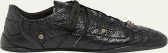 Balenciaga Mens Zen Slim Studded Leather Low-Top Sneakers