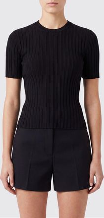 Ami Maglia slim fit a maniche corte in viscosa con bordi a costine