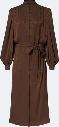 Valentino Belted chevron jacquard silk midi dress