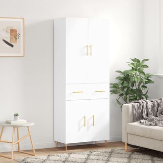 vidaXL Vidaxl - Aparador Alto Madera Contrachapada Blanco 69,5x34x180 Cm