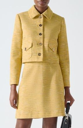 L.k. Bennett Varley Tweed Jacket in Yellow at Nordstrom Rack, Size 10 Us / 14 Uk