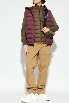 Moncler Quilted Vest Marseillan, Mens, Burgundy