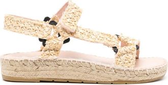 Maneb&igrave; Yucatan raffia espadrilles - women - Polyester/Rubber/Calf Leather - 38 - Neutrals