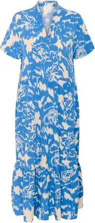 Saint Tropez EdaSZ SS Maxi Jurk - Dames - Jurken - Blauw - Maat: S Viscose
