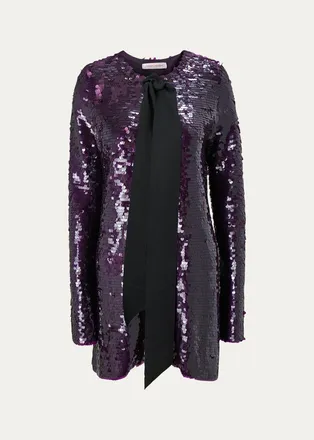 Carolina Herrera Sequin Embellished Long Cardigan