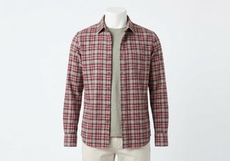 Faherty Coastline Knit Shirt In Redstone Forest Plaid