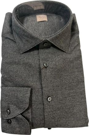Stenstr&ouml;ms Slim Fit Flanellen Overhemd - Heren - Casual Overhemden - Grijs - L - Katoen - Overhemden