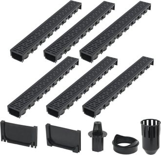 vidaXL Canales De Drenaje 6 Unidades Pl&aacute;stico 6 M Vidaxl