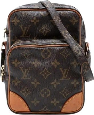 Louis Vuitton Pre-owned Amazone Crossbody Bag - Dames - Vintage Schoudertas - Bruin - ONE Size - Leer - Vintage
