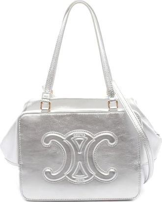 Celine Borsa tote Folding Cube Triomphe in pelle anni 2010 - Argento