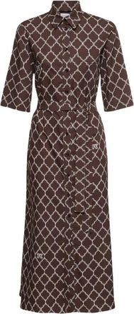 Max Mara Kleedjes, Dames, Bruin, S, Katoen, Midi Jurk Daniel