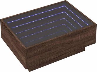 Berkfield Home Decorative Coffee Table with LED Brown Oak 70x50x30 cm Engineered Wood | Size: 70 x 50 x 30 cm