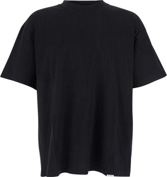 Represent Black Crewneck T-shirt With Logo Embroidery On The Rear And Logo Patch On The Hem In Cotton Jersey Man