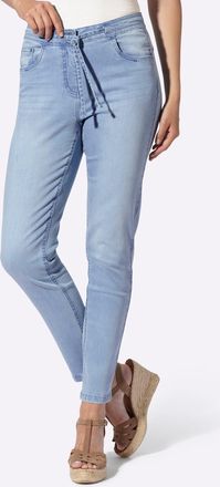 Heine 5-Pocket-Jeans HEINE, Damen, Gr. 34, Normalgr&ouml;ssen, blau, bleached, 98% Baumwolle, 2% Elasthan, unifarben, lang, Jeans 5-Pocket-Jeans