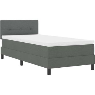 vidaXL Cama Box Spring Con Colch&oacute;n Gris Oscuro 90 X 190 Cm Tela Vidaxl