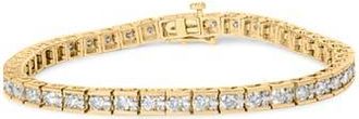 House of Brilliance 10K Yellow Gold 4.00 Cttw Channel Set Round Diamond Tennis Bracelet at Nordstrom