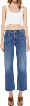 Mother Newbie Ankle Fray Straight-Leg Jeans In Prized Possession