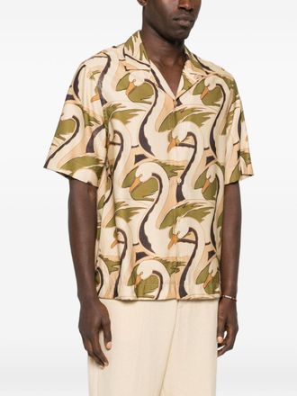 Paul Smith Swan-Print Shirt - Beige
