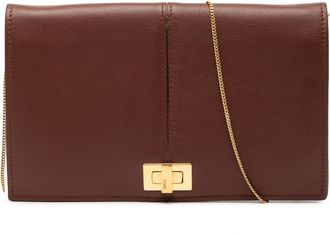 Fendi Pre-owned Womens Leather Peekaboo Chain Clutch - Brown - One Size