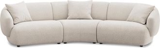 Castlery Auburn Curve Sofa Customized, (Performance Boucle) Cream, Spill Resistant, Modular for Sofas by Castlery