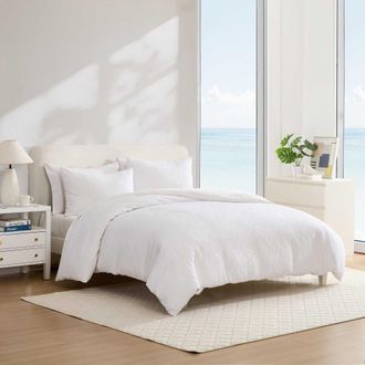 Nautica Seaside Floral White Twin Duvet Cover Set