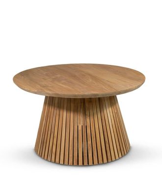 Moycor Mesa de centro madera beige d. 80 cm