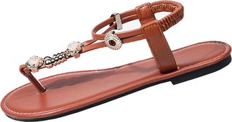 Generic Womens Flat Sandals Casual Open Toe Summer Shoes Stylish Lightweight Comfortable Breathable Slip On Sandals with Elastic Ankle Strap Beach Outdoor