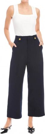 Fifteen Twenty Janice Cropped Wide Leg Pants In Navy