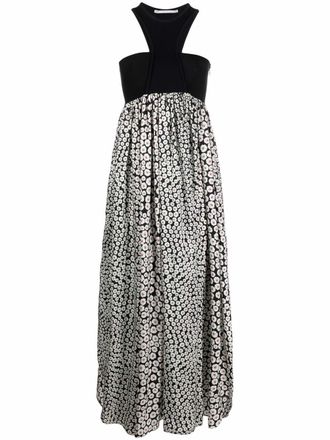 Stella McCartney floral-print cut-out dress - women - Cotton - 36 - Black