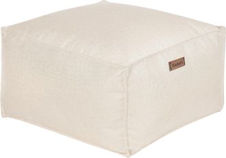 Beliani Beliani - Puf Beige Claro 50 X 30 Cm Bolas Eps Reposapi&eacute;s Relleno S&oacute;lido Mukki