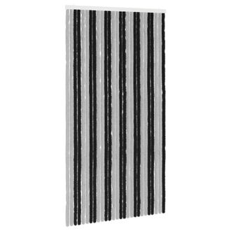 vidaXL Cortina De Insectos De Chenilla Gris Y Negro 118 X 220 Cm Vidaxl