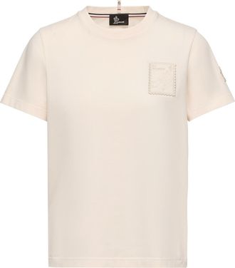 Moncler Moncler Botanical Patch Cotton Blend T-shirt, Women, White, Size: L