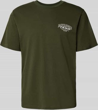 Jack & Jones Jack & Jones T-Shirt mit Label-Print Modell MAKOTO in Dunkelgruen, Größe S