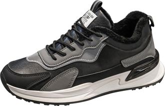 Generic Mens Spring and Autumn Winter Casual Shoes Plus Velvet Warm Mens Work Wear Running Mountaineering Hiking Sports Boots Mes Hiking Shoes (Black, 7.5)