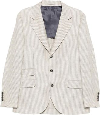 Brunello Cucinelli Gestreepte blazer - Beige