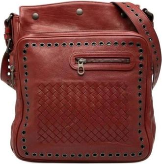 Bottega Veneta Pre-owned Cross Body Bags, female, Red, Size: ONE SIZE Pre-owned Leather Shoulder Bag