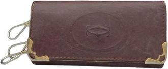 Cartier Pre-owned Leren Sleutelhanger - unisex - Vintage Accessoires - Rood - ONE Size - Leer - Vintage