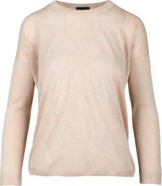 Ambrosio Beige Diamond Viscose-Blend Sweater