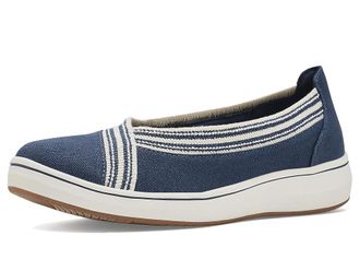 Clarks Breezesky Air Womens Dress Flat Shoes Navy Textile 1 : 7.5 B - Medium