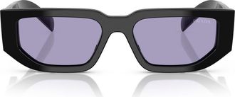 Prada 56mm Rectangular Sunglasses in Black /Violet at Nordstrom