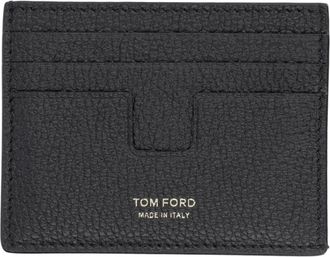 Tom Ford T Line Textured Calf Leather Card Holder