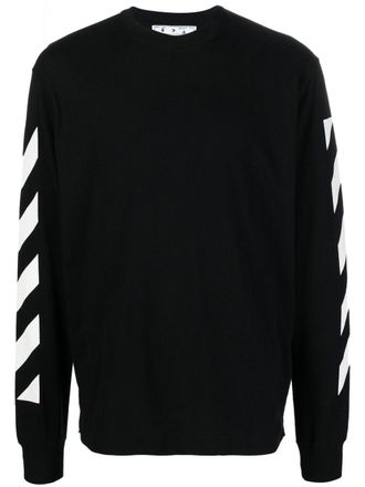 Off-white T-shirt met print - Zwart