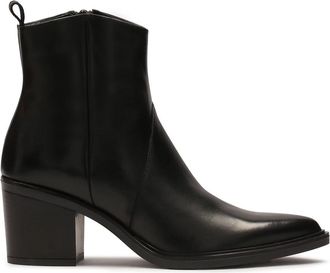 Kazar Zwarte leren laarzen in cowboy-stijl - Dames - Cowboylaarzen - Zwart - 40 EU - Leer - Schoenen