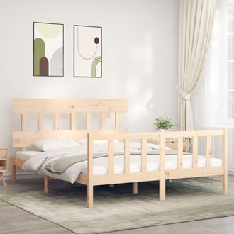 vidaXL Estructura De Cama Sin Colch&oacute;n Madera Maciza De Pino 160x200 Cm Vidaxl