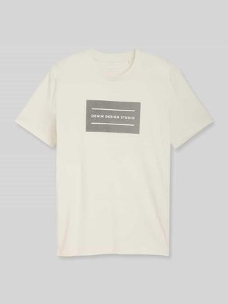 Tom Tailor Denim Regular Fit T-Shirt aus reiner Baumwolle in Offwhite, Gr&ouml;&szlig;e XXL