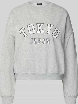 Only Oversized Sweatshirt aus Baumwoll-Mix Modell SWEAT LIFE in Hellgrau Melange, Gr&ouml;&szlig;e XL