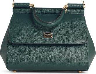 Dolce & Gabbana Medium My Sicili&euml; donkergroene leren handtas